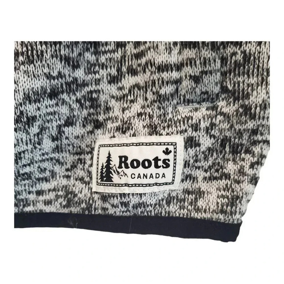 Vintage Roots Canada Men's Fleece Jacket Size Large Heather Black White Full Zip - Picture 9 of 16